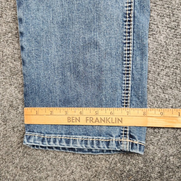 Rock & Roll Denim Jeans Mens 32x34 Blue Light Wash Revolver Slim Fit Bootcut - Picture 7 of 9